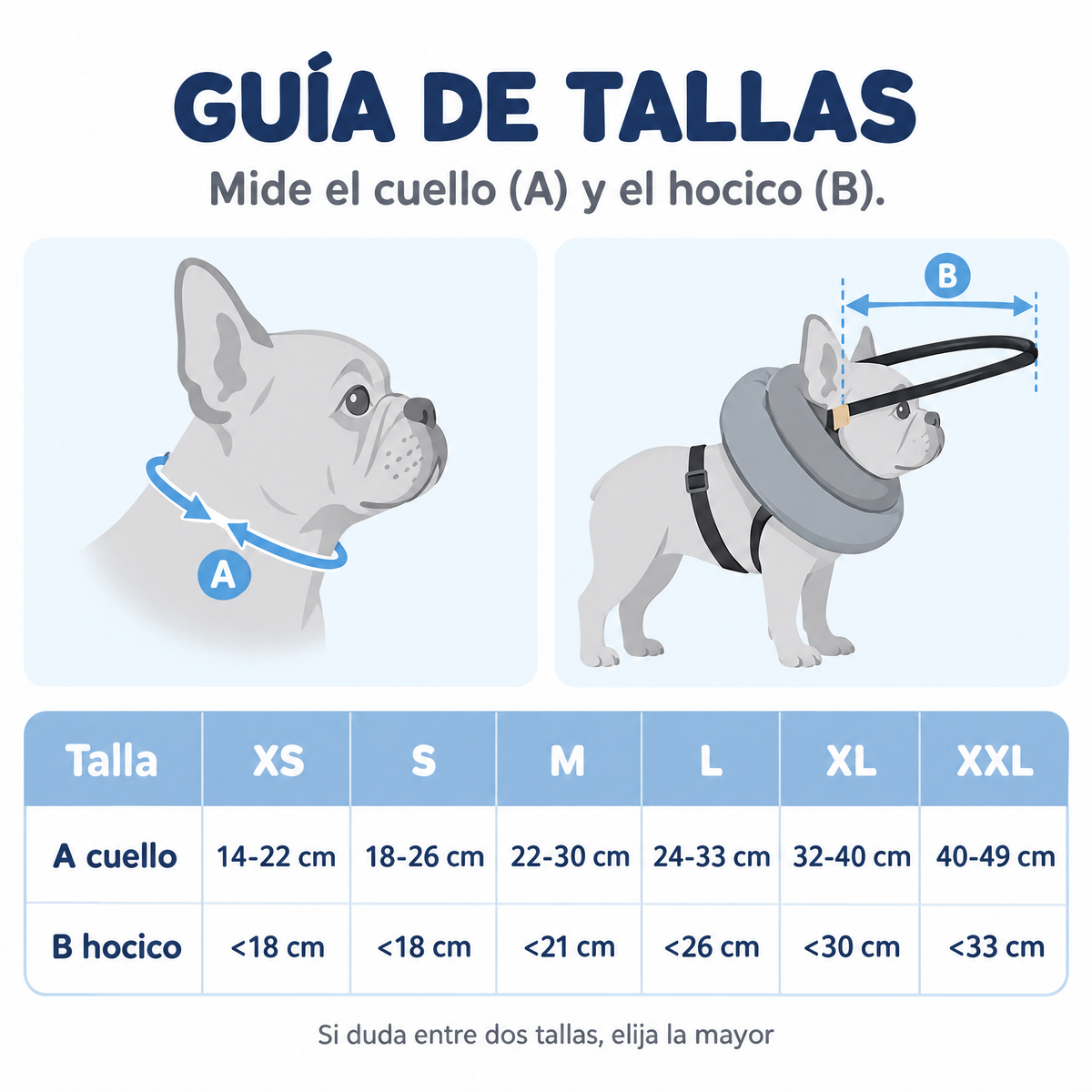 Guía de tallas del collar Halo